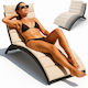 Bakaji Foldable Beach Sunbed Black