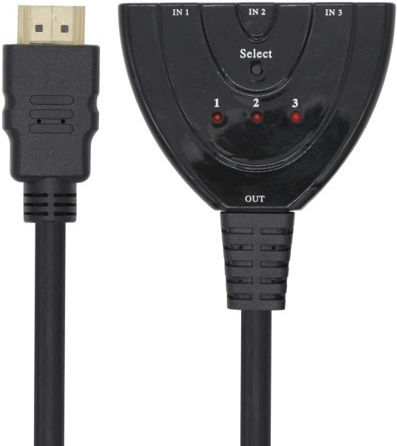 Vcom Dd433-c Selector From Hdmi M To 3x Hdmi F 0.5m Black