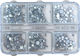Beauty Salon Nail Rhinestone Case Silver 6 compartments