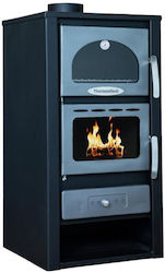 Thermosteel Μεταλλική Ξυλόσομπα με Φούρνο 15.5kW Μαύρη