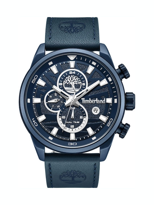 Timberland Henniker II Men's Watch 46mm Battery with Blue Leather Strap