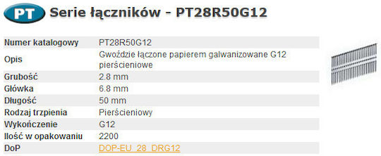 Bostitch Nails Pt 280-50 Ring G12 2.2m