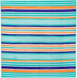 Saltea de plajă dublă cu dungi 180x180cm multicoloră