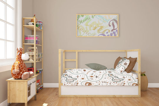 Dimcol Baby Sheets Set Crib Cotton White 120x160cm 3pcs