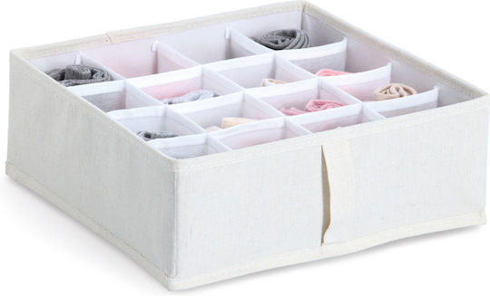 Fabric Storage Case for Belts / Socks / Underwear / Ties in Ecru Color 30x30x11cm 1pcs