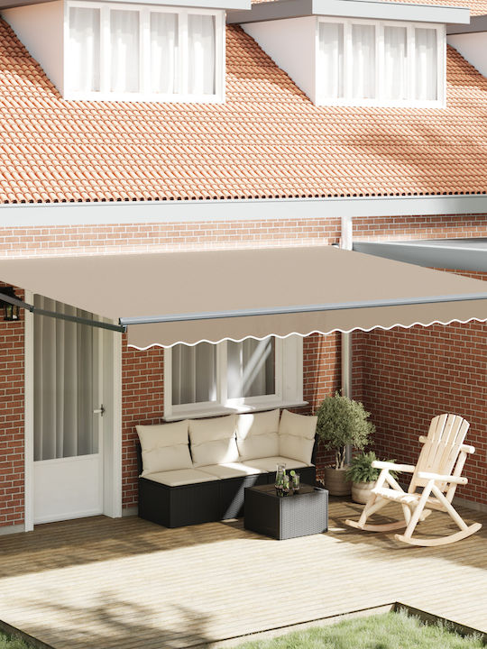 vidaXL Markise Terrasse Beige 4,5x3m