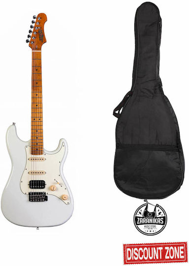 Jet Guitars Ηλεκτρική Κιθάρα ST Style με HSS Διάταξη Μαγνητών Λευκή με Θήκη