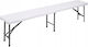 Foldable Bench Handle Hdpe Metal Frame 180x30x43 Cm White Gray