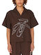 Slippers Women's Short Sleeve Shirt Brown