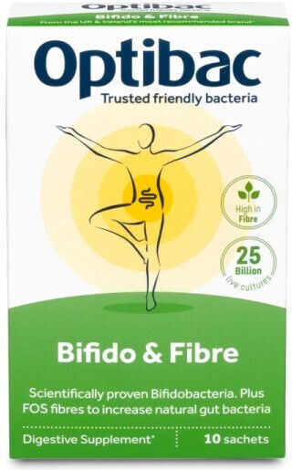 OptiBac Bifido & Fibre with Probiotics and Prebiotics for Adults and Children 10 sachets