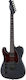 Harley Benton Electric Guitar for Left-handed Telecaster with HH Pickup Configuration Satin Black