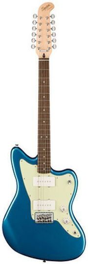 Squier Paranormal Jazzmaster E-Gitarre mit 12 Saiten, Offset, Blau