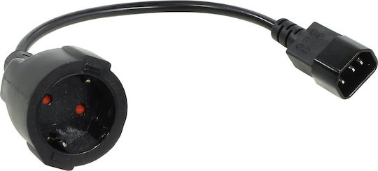 Power Cable Vcom Ce002-cu1 From Schuko Female To Iec60320 C14 Male 0.2m Black