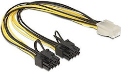Кабел Makki Makki-cable-pcie6-to-2x8 от PCIe 6-пинов женски към 2x PCIe 8-пинов мъжки 24 см, подходящ за копаене на криптовалути