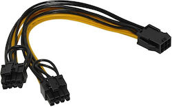 Кабел Makki Makki-cable-pcie8-to-2x8 от PCIe 8-пинов женски към 2x PCIe 8-пинов мъжки 24 см подходящ за копаене на криптовалути