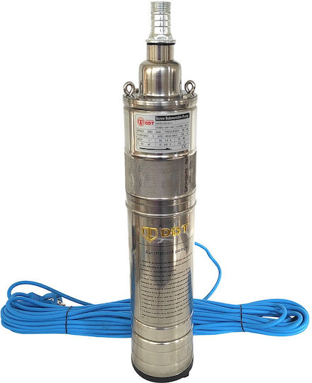 Pompa submersibilă Ddt Qgd120 completă din oțel inoxidabil, șuruburi din oțel inoxidabil, filtru de protecție, cablu de 20 m, 120 m, 3 m³/h