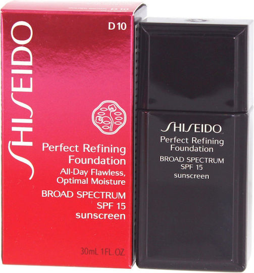 Shiseido Perfect Refining Feuchtigkeitsspendende Flüssigfoundation D10 Golden Braun LSF 15 30 ml