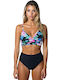 Bikinioberteile Blumen Schwarzes A-1084-Klein