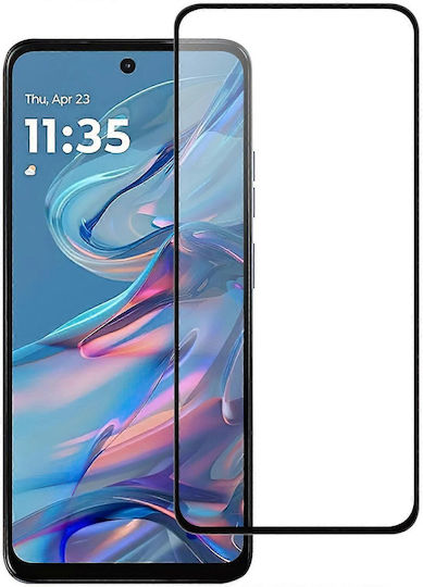 Techwave 5D 0.3mm Full Glue Full Face Tempered Glass Μαύρο (Motorola Moto G34, Motorola Moto G45)