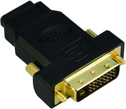 Adaptor Vcom Ca312 de la DVI M la HDMI F, conectori placați cu aur, negru
