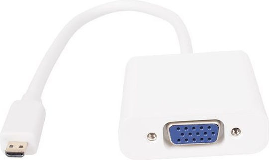 Adaptor Vcom Mini HDMI M la VGA F 0.15m Alb