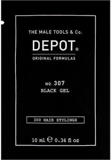 Depot 300 Hair Stylings No 307 Black Botanical Complex Hair Styling Gel Temporary Coverage & Volume Medium Hold 10 Ml