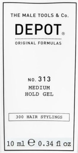 Depot 300 Hair Stylings No 313 UV Filter Hair Styling Gel Definition & Control Medium Hold 10 ml