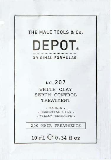 Depot 200 Masti de Par Nr. 207 Cremă Tratament pentru Scalp cu Caolin Reglare Sebum În exces 10 ml