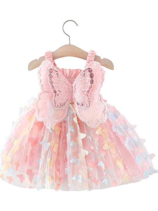 Children's Dress Sleeveless Tulle Pink