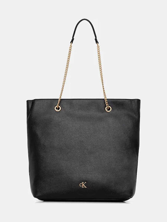 Minimal Monogram Women's Bag Tote Handbag Black
