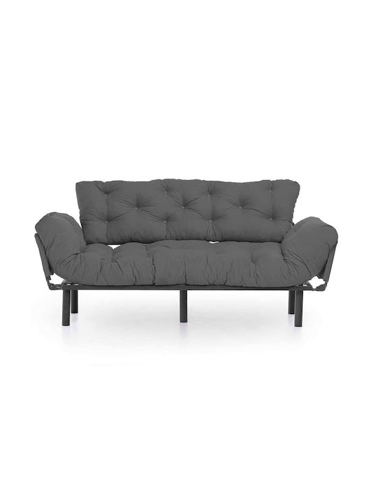 Nitta Триместен Диван Спалня Сив 185x70x85см