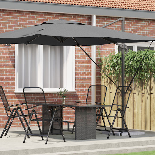 Garten- und Terrassen-Sonnenschirm Hängend Aluminium Gray 2,86x2,85xHöhe 2,65 m