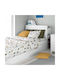 24home.gr Sheet Set Single Cotton White-green 160x240cm 2pcs