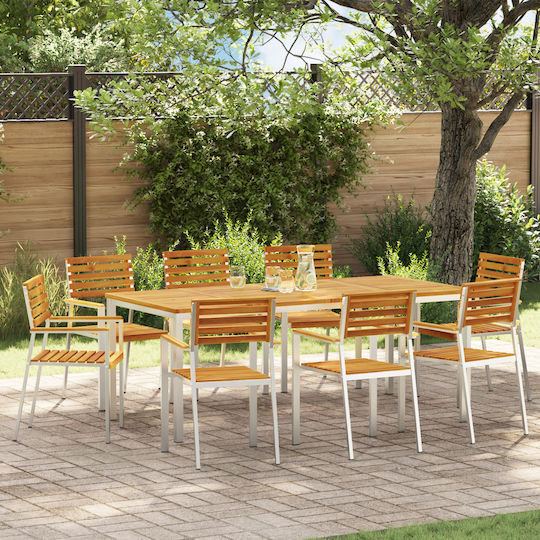 Scaun de exterior Lemn Roz 8buc 54.5x56x89cm