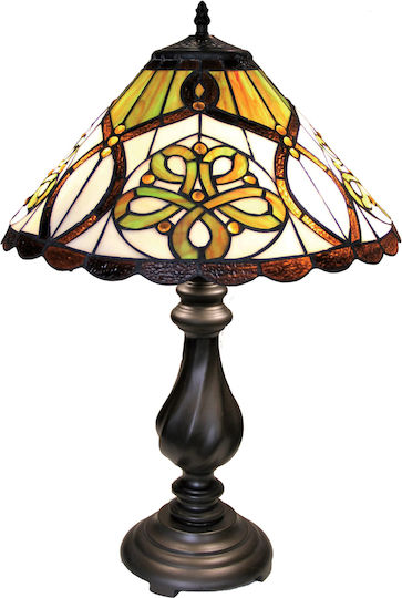 Galifas Metall Vintage Tischlampe für Fassung E27 mit Schirm und Bronze Basis