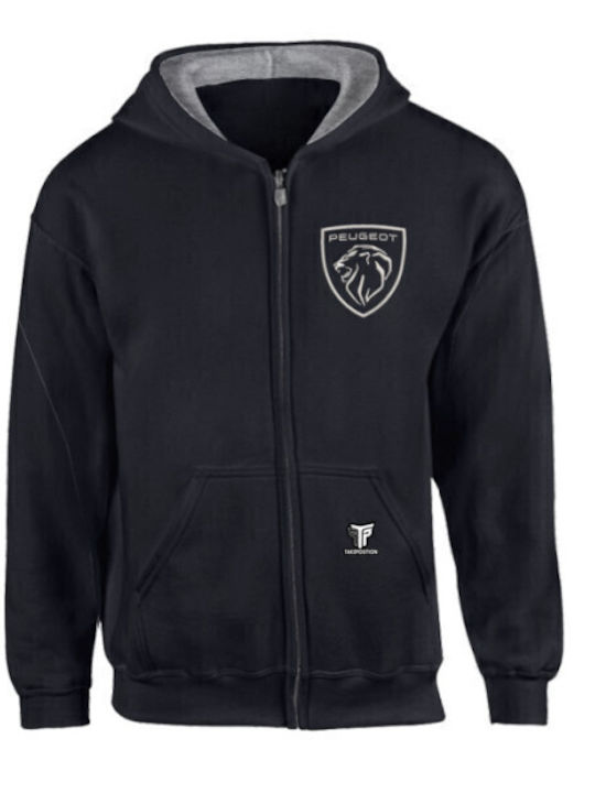 Kids Sweatshirt Cardigan with Hood Black