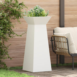 vidaXL Pot Stand Metal White 40cmx40cmx101cmcm.