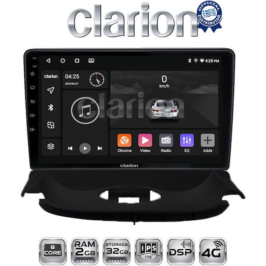 Clarion Auto-Audiosystem für Peugeot 206 2002 > 2006 (Bluetooth/USB/WiFi/GPS/Apple-Carplay/Android-Auto)
