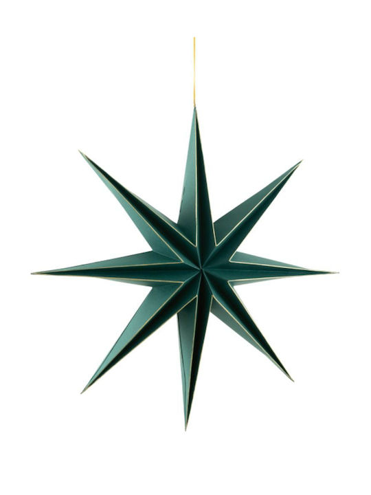 Christmas Hanging Foldable Star Green Gold 40cm 157.001.0138.75