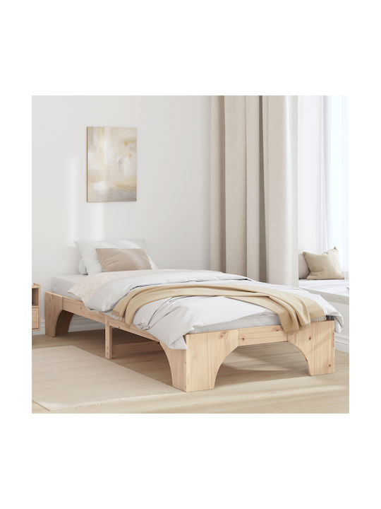 Kids Bed Classic Single Beige for Mattress 90x1...