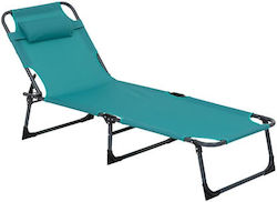 5five Șezlong De Plajă Scaun De Soare Cadru Metalic Compact Pliabil 173x56x27 Cm Albastru Turcoaz 5five Șezlong De Plajă Scaun De Soare Cadru Metalic Compact Pliabil 173x56x27 Cm Albastru Turcoaz