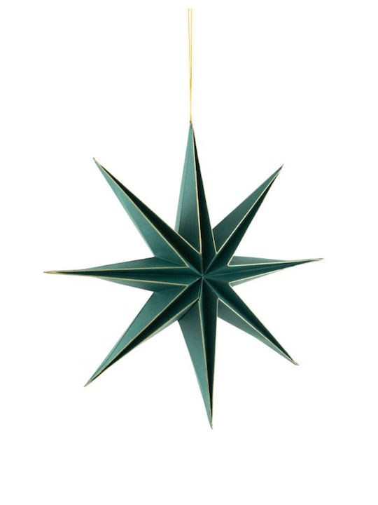 Christmas Hanging Foldable Star Green Gold 30cm 157.001.0137.75