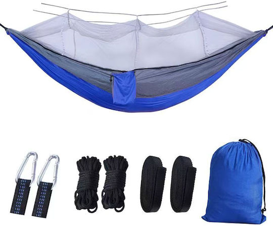 Woodland Single Hammock Camping Mosquito Net Blue 260x140cm