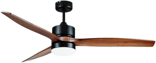 Karson Ceiling Fan 132cm with Light Fixture Brown / Black