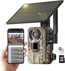 Camera De Vânătoare cu Panou Solar Detectare Mișcare Vedere Pe Timp De Noapte Unghi De 170° Streaming Live Ip66 Rezistentă La Apă Control Prin Aplicație Card Sim Inclus 32gb Brăun Camera De Vânătoare cu Panou Solar Detectare Mișcare Vedere Pe Timp De Noapte Unghi De 170° Streaming Live Ip66 Rezistentă La Apă Control Prin Aplicație Card Sim Inclus 32gb Brăun