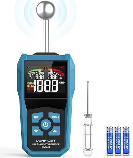 Instrumente de Măsurare Diverse Digital Moisture Meter Detector de Umiditate Color LCD Alarm Acustic Măsurare Preciză Răspuns Rapid Penetrație 40 Mm Rezoluție 0.1% Sferic Sondă Perete Zidărie Lemn Tencuială