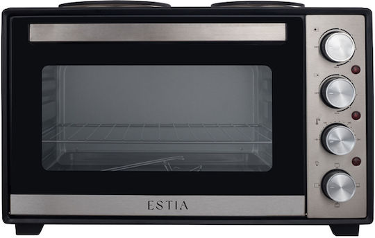 Estia Multicook Compact Elektrischer Ofen 38Es mit 2 Brennern Schwarz