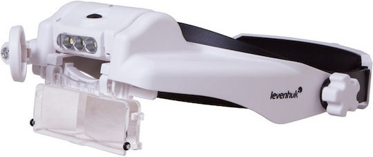 Levenhuk Zeno Vizor Hr2 Rechargeable Head Magnifier 1.5x/2x Magnification 3 Led Lamps Rechargeable Battery