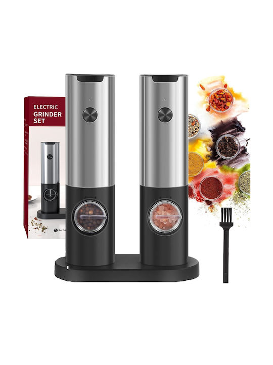 Set Electric Râșnițe Condimente Inox 2buc