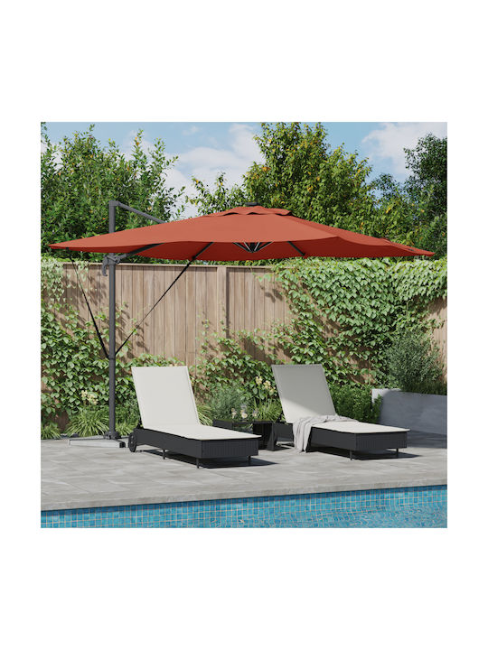 Hanging Circular Aluminum Orange Parasol Φ2.7xY...